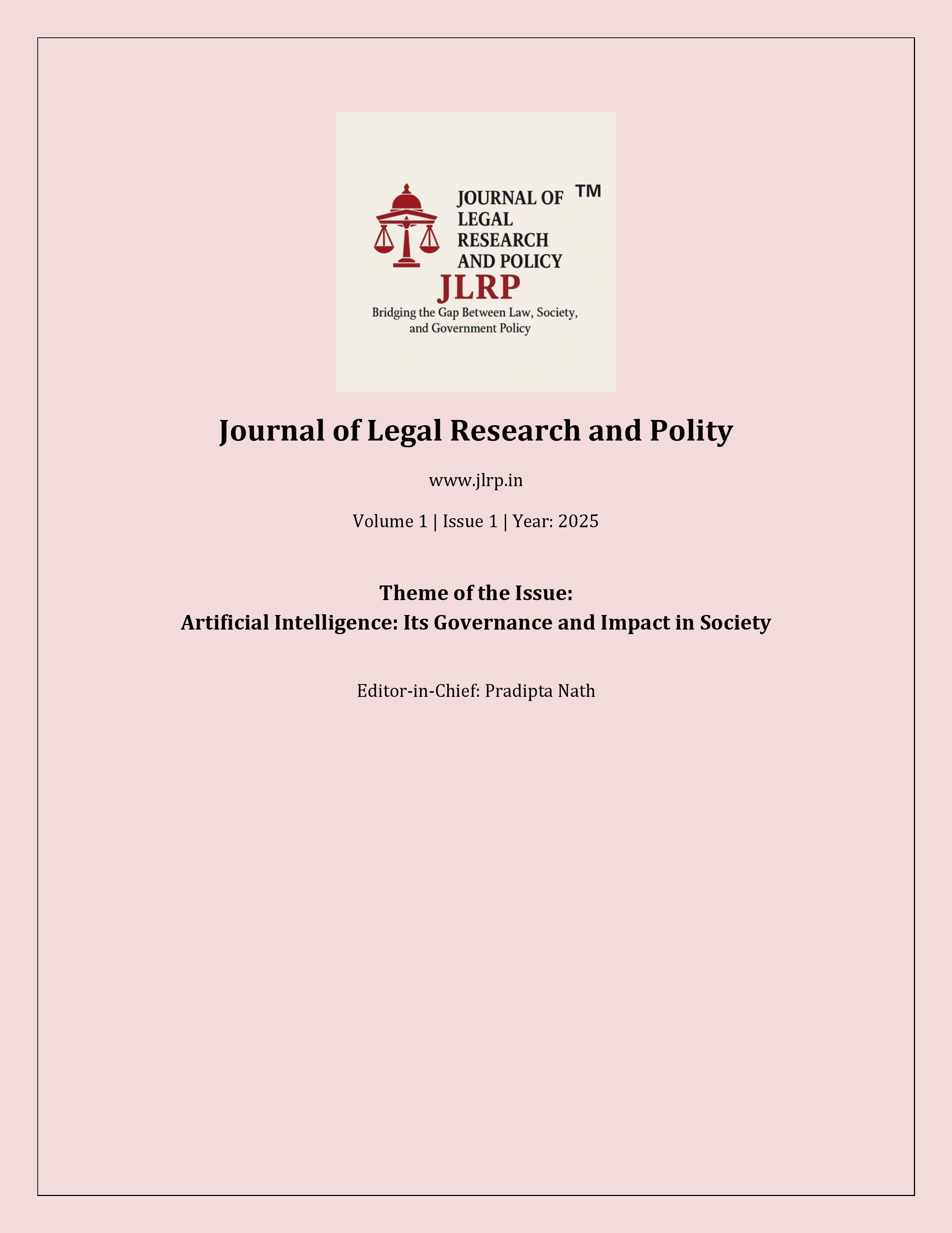 Cover Page (Volume 1 | Issue 1 | Year: 2025)